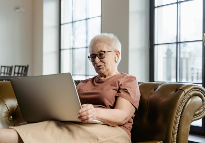 Elderly person on laptop