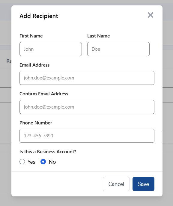Add Recipient for Request Money