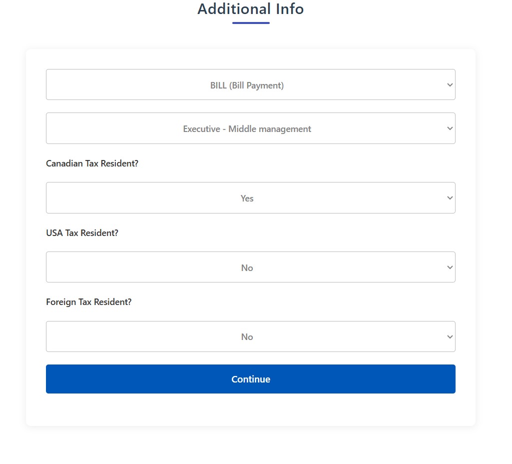 Additional info form