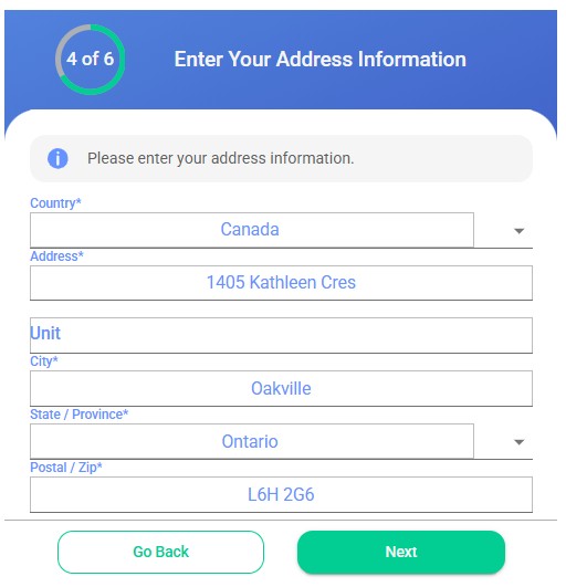 Address details